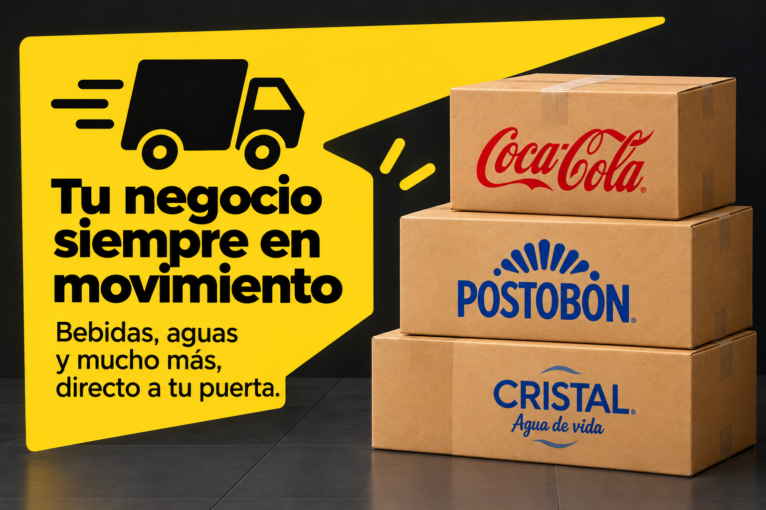 Tu negocio siempre en movimiento. Bebidas, aguas y mucho más, directo a tu puerta.